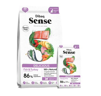 Dibaq Sense Alimento Delicious Pescado y Pavo para Gatos
