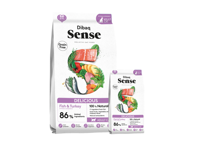Dibaq Sense Alimento Delicious Pescado y Pavo para Gatos