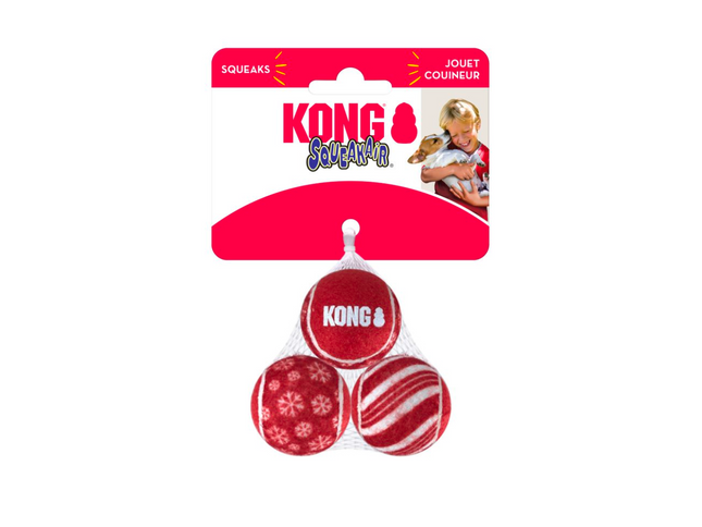 KONG Holiday SqueakAir Ball 3X M