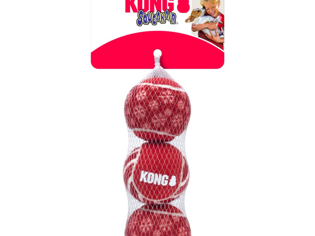 KONG Holiday SqueakAir Ball 3X M