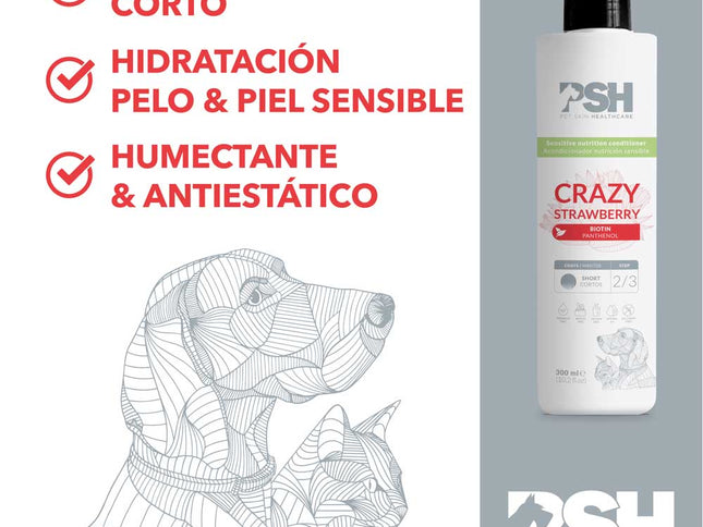 PSH Acondicionador Crazy Strawberry Hogar 300ml (Manto Corto)