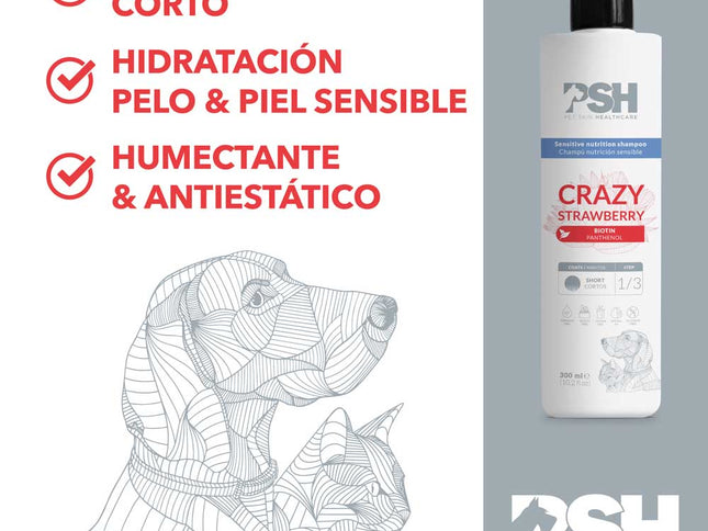 PSH Shampoo Crazy Strawberry Hogar 300ml (Manto Corto)
