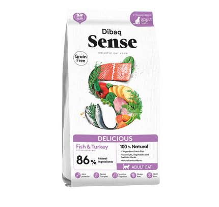 Dibaq Sense Alimento Delicious Pescado y Pavo para Gatos