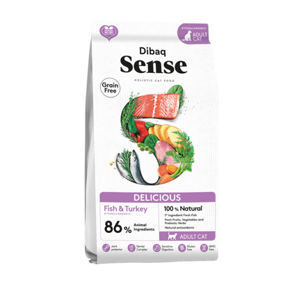 Dibaq Sense Alimento Delicious Pescado y Pavo para Gatos