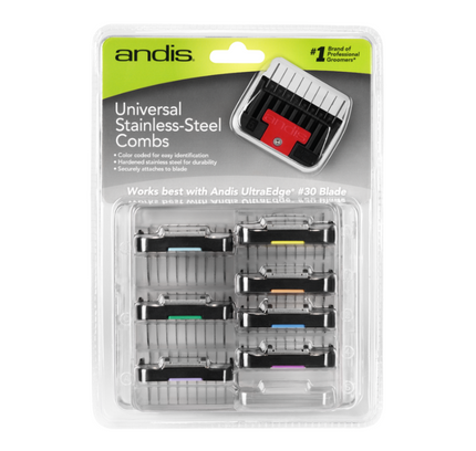 Set Alzadores Andis 8 piezas de Acero Inoxidable