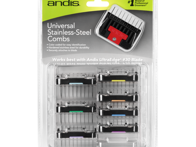 Set Alzadores Andis 8 piezas de Acero Inoxidable