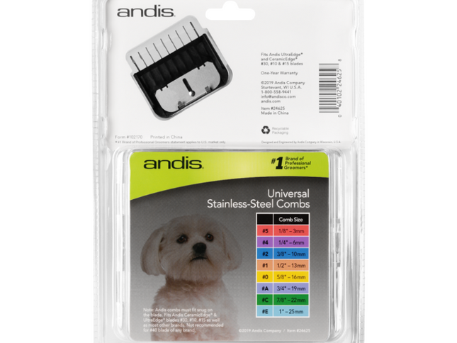 Set Alzadores Andis 8 piezas de Acero Inoxidable